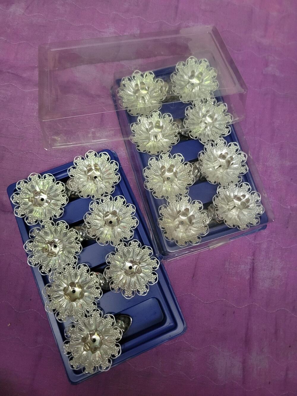 Lot 11 Metal Christmas Tree Clip Reflector Candle Holders Silver Color
